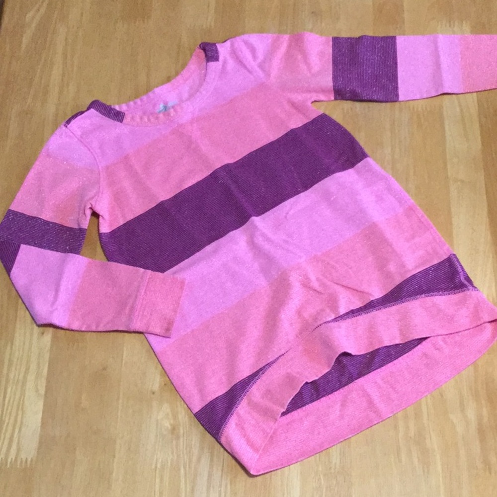 Old Navy pink, purple, and silver thread tunic